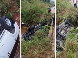 Pajero di Musi Rawas Terjun dan Terbalik di Sungai, Diduga Sopir Ngantuk