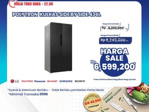 Kulkas Side by Side 436L Hemat Jutaan Rupiah di Transmart Full Day Sale