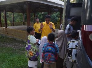 Berbagi Keceriaan di HUT Bhayangkara ke-79, Polres Rohul Ajak Anak Yatim Wisata