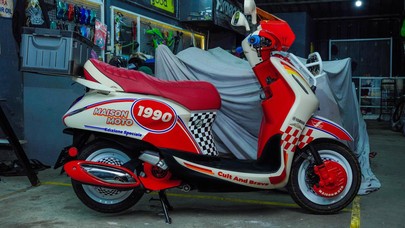 Tampil Beda, Yamaha Grand Filano Ini Dimodifikasi Nuansa Vintage-Rally