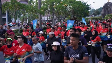 Ribuan Warga Inhil hingga Meranti Meriahkan Fun Run Sambut HUT Bhayangkara ke-79