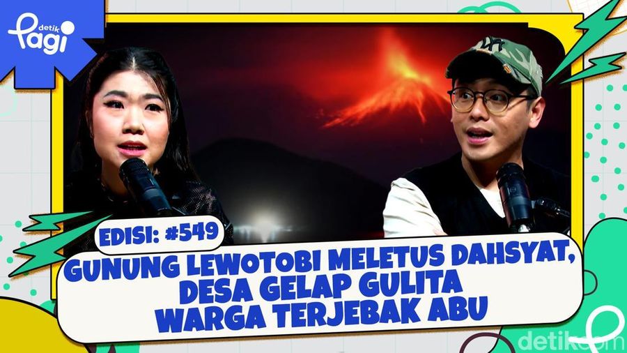 Gunung Lewotobi Meletus Dahsyat, Desa Gelap Gulita-Warga Terjebak Abu