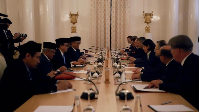Pertemuan bilateral Menlu RI Sugiono dan Menlu Federasi Rusia Sergey Lavrov di Moskow, Rusia. (KBRI Moskow)