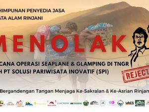 Pelaku Wisata Tolak Rencana Pengoperasian Seaplane dan Glamping di Rinjani