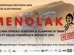 Pelaku Wisata Tolak Rencana Pengoperasian Seaplane dan Glamping di Rinjani