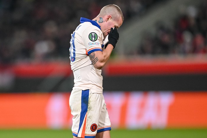Heidenheim, Germany - November 28: Mykhailo Mudryk of Chelsea FC gestures during the UEFA Conference League 2024/25 League Phase MD4 match between 1. FC Heidenheim 1846 and Chelsea FC at Voith-Arena on November 28, 2024 in Heidenheim, Germany. (Photo by Harry Langer/DeFodi Images via Getty Images)