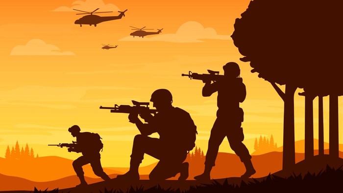 Ilustrasi kekuatan militer di saat perang Israel Iran Perang