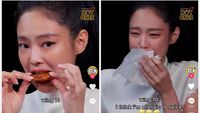 Jennie BLACKPINK Tersiksa Makan Chicken Wings Pedas, Sampai Bergetar!