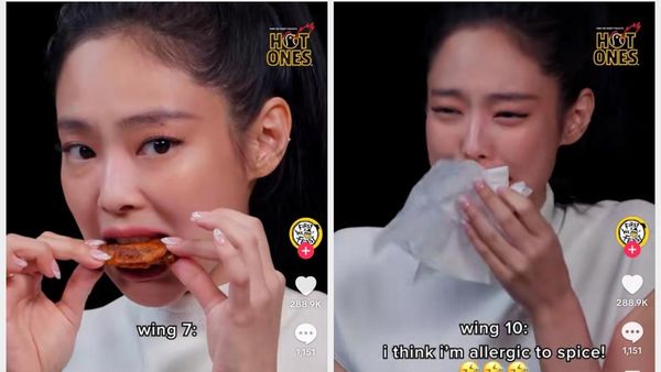 Jennie BLACKPINK Tersiksa Makan Chicken Wings Pedas, Sampai Bergetar!