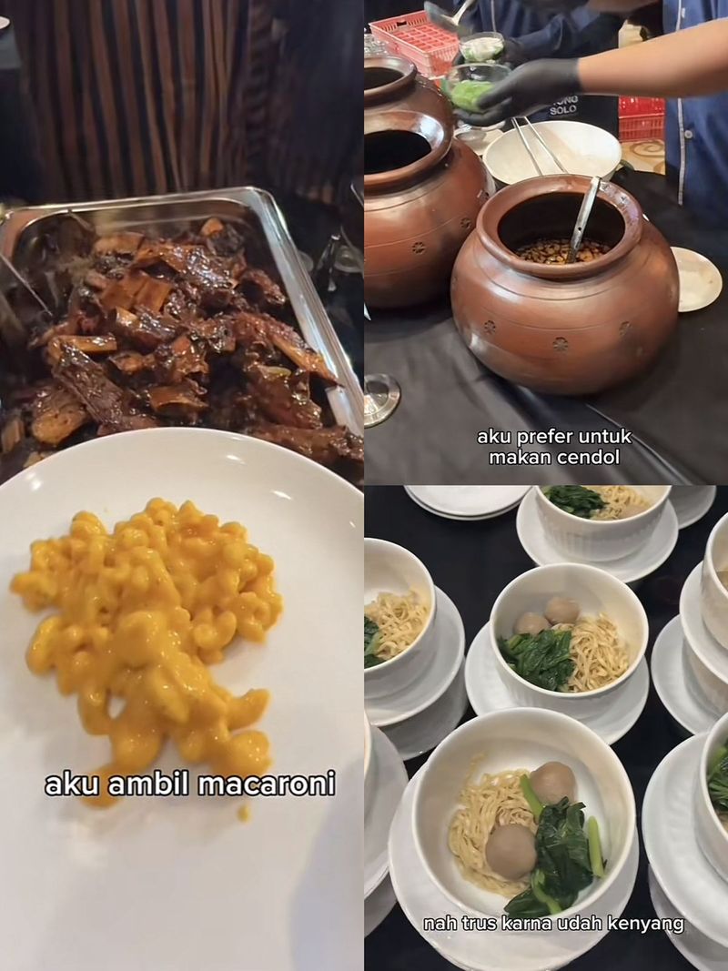 Netizen TikTok ungkap menu Ngunduh Mantu Al Ghazali dan Alyssa Daguise di JCC, kemarin (19/6/2025).