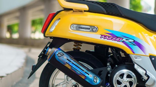 Modifikasi Yamaha Fazzio bergaya racing