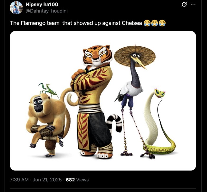 Meme Chelsea vs Flamengo di Piala Dunia Antarklub 2025. Chelsea kalah 1-3.