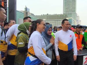 Hadiri Bhayangkara Sport Day di Bundaran HI, Kapolri Salami-Sapa Warga