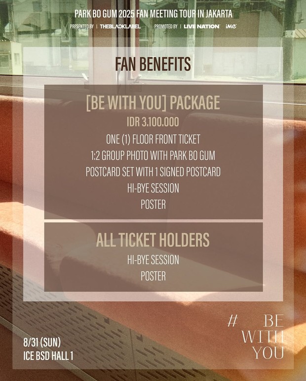 Poster benefit fanmeeting Park Bo Gum 'Be With You'