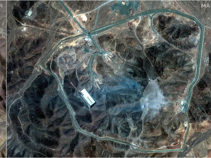 A combination picture shows satellite images over Fordow underground complex, before and after the U.S. struck the underground nuclear facility, near Qom, Iran, June 20, 2025 (L) and June 22, 2025. MAXAR TECHNOLOGIES/Handout via REUTERSTHIS IMAGE HAS BEEN SUPPLIED BY A THIRD PARTY. NO RESALES. NO ARCHIVES. MANDATORY CREDIT. DO NOT OBSCURE LOGO.