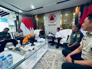 Al Haris Sampaikan Isu Karhutla dan Bencana Alam di BNPB-Butuh Bantuan Pusat