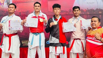 Anggota Polda Riau Raih Medali Kejuaraan Karate, Kado Hari Bhayangkara ke-79