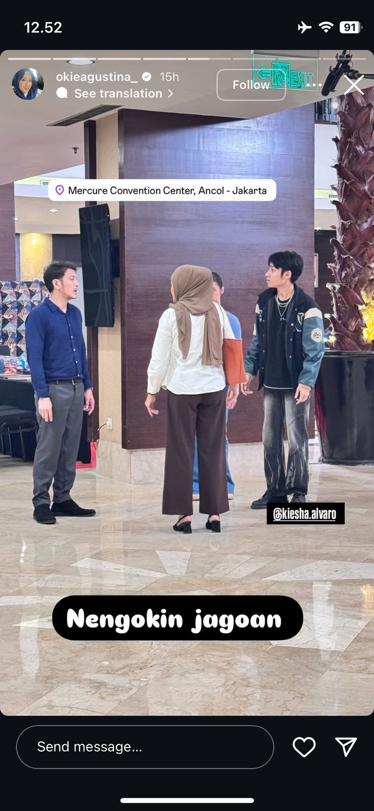 Dimas Anggara dan Kiesha Alvaro di lokasi syuting.