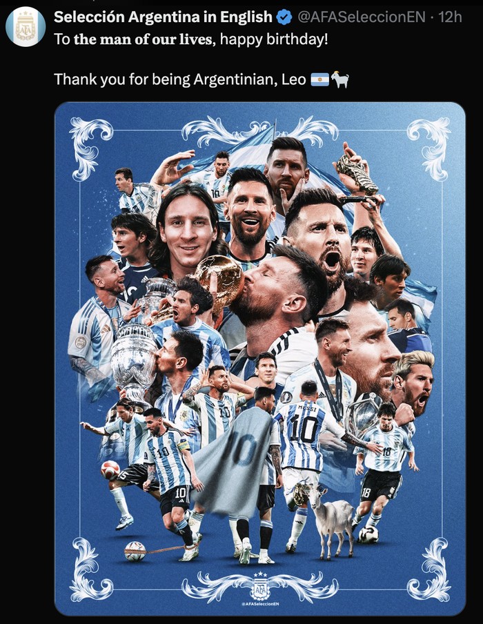 Lionel Messi Ucapan ulang tahun ke-38 Lionel Messi.