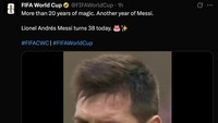 Akun resmi Piala Dunia membagikan video Messi, juara Piala Dunia 2022, sebagai ucapan selamat ulang tahun. (Foto: Twitter)