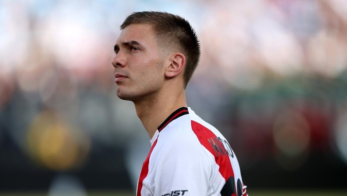 PASADENA, CALIFORNIA - JUNE 21: Franco Mastantuono #30 of CA River Plate before the match during the FIFA Club World Cup 2025 group E match between CA River Plate and CF Monterrey at Rose Bowl Stadium on June 21, 2025 in Pasadena, California. (Photo by Harry How/Getty Images)