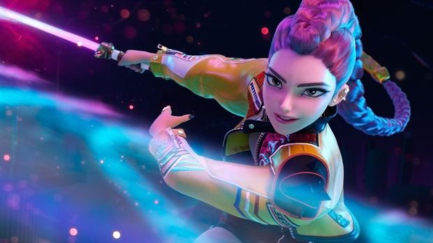 KPOP DEMON HUNTERS - When they aren't selling out stadiums, Kpop superstars Rumi, Mira and Zoey use their secret identities as badass demon hunters to protect their fans from an ever-present supernatural threat. Together, they must face their biggest enemy yet – an irresistible rival boy band of demons in disguise. ©2025 Netflix