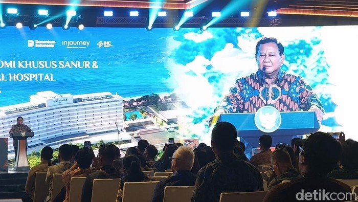 Presiden Prabowo Subianto meresmikan KEKÂ Sanur dan Bali International Hospital di kawasan The Meru Sanur, Denpasar, Bali, Rabu (25/6/2025). (Foto: Ni Made Lastri Karsiani Putri/detikBali) Presiden Prabowo Subianto meresmikan KEKÂ Sanur dan Bali International Hospital di kawasan The Meru Sanur, Denpasar, Bali, Rabu (25/6/2025). (Foto: Ni Made Lastri Karsiani Putri/detikBali)