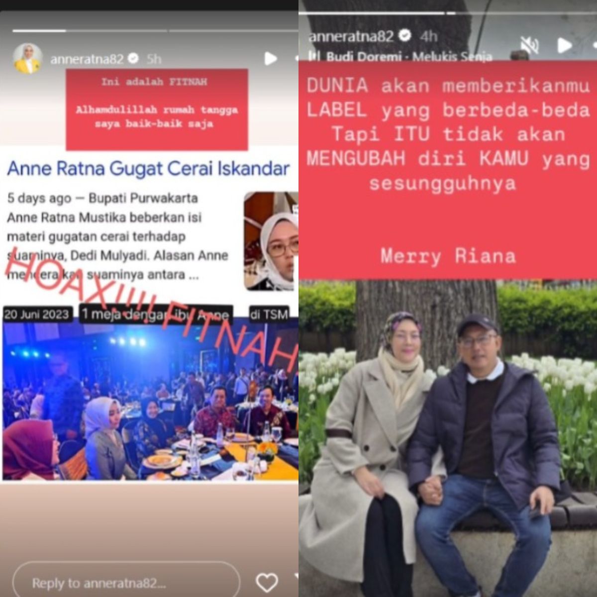Anne Ratna Mustika bantah gugat cerai Iskandar