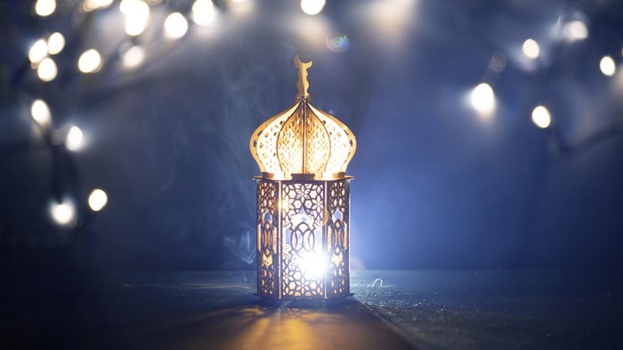 Ilustrasi Tahun Baru Islam Close-Up Of Illuminated Lamp Against Lighting Equipment