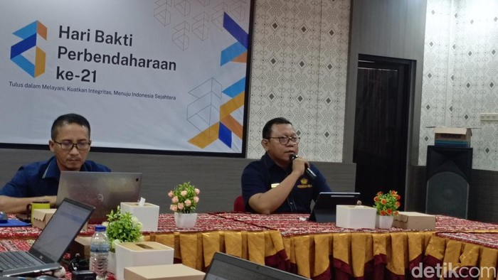 Konferensi pers APBN KiTa Regional NTT periode Januari-Mei 2025 di Kanwil DJPb NTT, Rabu (25/6/2025).
