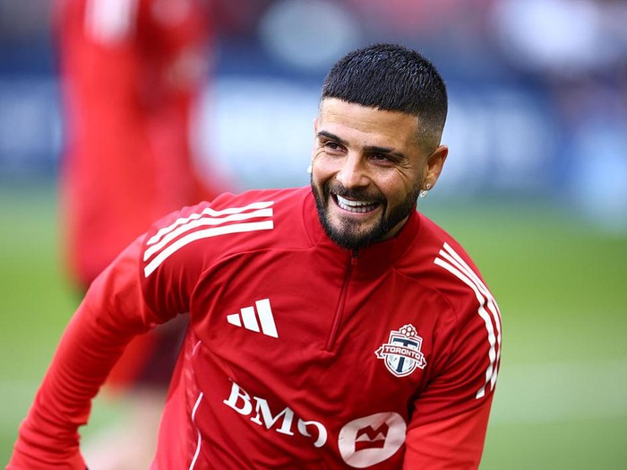 TORONTO, ON - MAY 24:  Lorenzo Insigne #24 of Toronto FC warms up before a game against Nashville SC at BMO Field on May 24, 2025 in Toronto, Ontario, Canada.  (Photo by Vaughn Ridley/Getty Images)