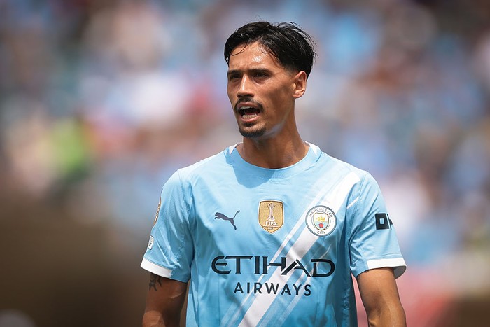 PHILADELPHIA, PENNSYLVANIA - JUNE 18: Tijjani Reijnders of Manchester City reacts during the FIFA Club World Cup 2025 group G match between Manchester City FC and Wydad AC at Lincoln Financial Field on June 18, 2025 in Philadelphia, Pennsylvania. (Photo by Jonathan Moscrop/Getty Images)