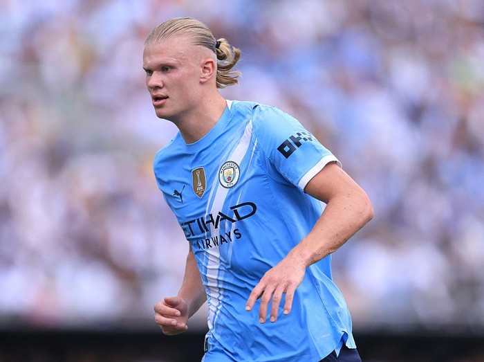 ORLANDO, FLORIDA - JUNE 26: Erling Haaland of Manchester City  during the FIFA Club World Cup 2025 group G match between Juventus FC and Manchester City FC at Camping World Stadium on June 26, 2025 in Orlando, Florida. (Photo by Catherine Ivill - AMA/Getty Images)