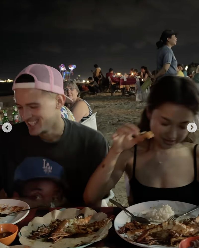 Jennifer Coppen dan Justin Hubner Pesta Seafood Jimbaran