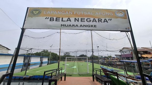 Lapangan Futsal Apung Bela Negara di RW 22 Muara Angke, Penjaringan, Jakarta Utara (Jakut)