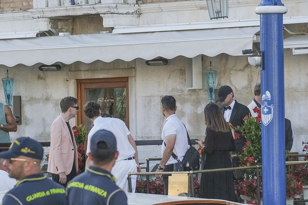 VENICE, ITALY - JUNE 27: Vittoria Ceretti is seen arriving to the wedding of Jeff Bezos and Lauren Sanchez on June 27, 2025 in Venice, Italy. (Photo by Stefano Mazzola/GC Images)