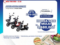Sepeda Listrik di Transmart Full Day Sale Diskon Jutaan Rupiah