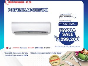 AC Split 1 PK Polytron di Transmart Full Day Sale Diskon Rp1 Jutaan