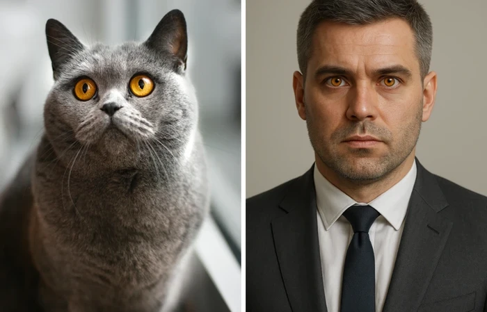 Gambar AI kucing jadi manusia Gambar AI kucing jadi manusia