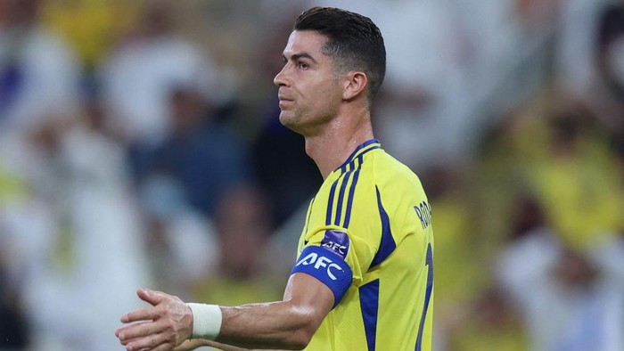Cristiano Ronaldo Nassrs Portuguese forward #7 Cristiano Ronaldo reacts to a missed chance during the AFC Champions League semi-final match between Saudis Al-Nassr and Japans Kawasaki at King Abdullah Sports City in Jeddah on April 30, 2025. (Photo by AFP)