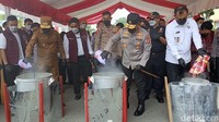 Polda Sulteng Musnahkan 40 Kg Sabu Asal Malaysia dari 4 Tersangka