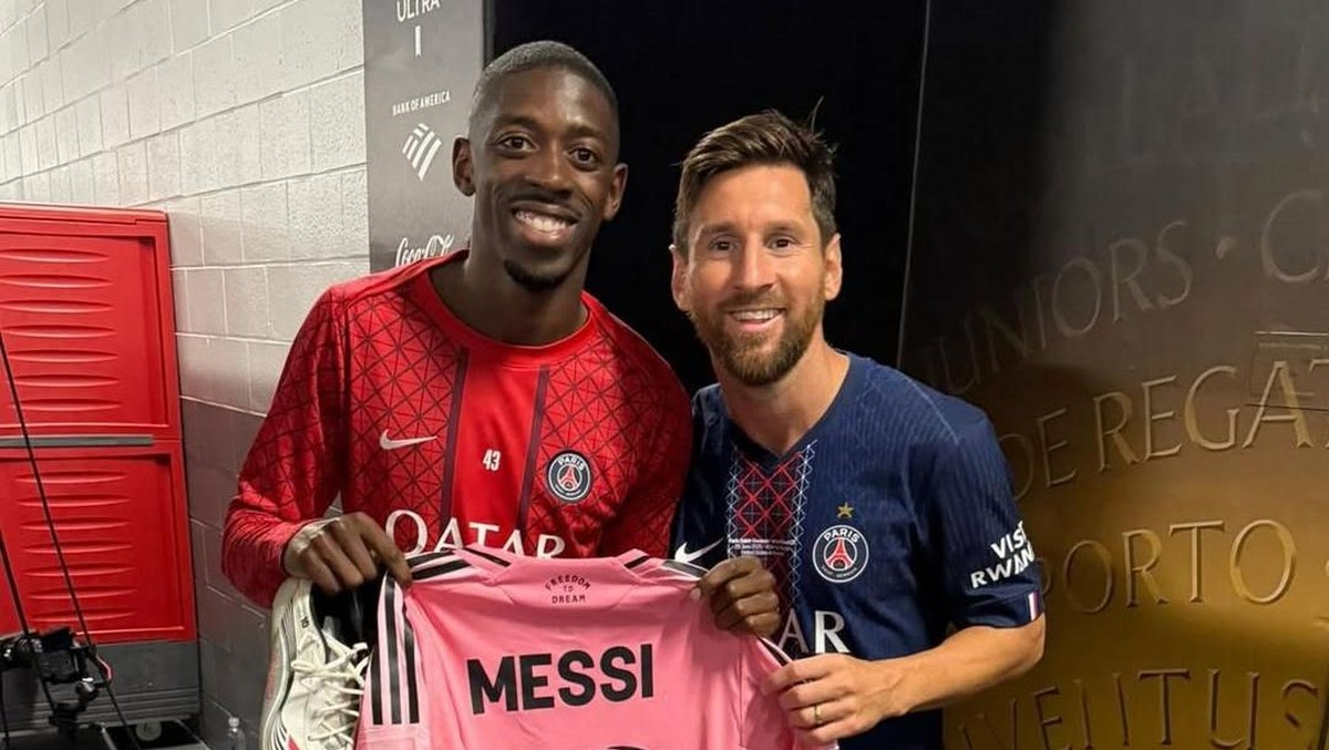 Ousmane Dembele dan Lionel Messi. (Foto: Dok. Instagram/@o.dembele7)