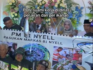 VIral Pernikahan Tema Mancing, Ekspresi Pengantin Wanita Disorot Netizen VIral Pernikahan Tema Mancing, Ekspresi Pengantin Wanita Disorot Netizen