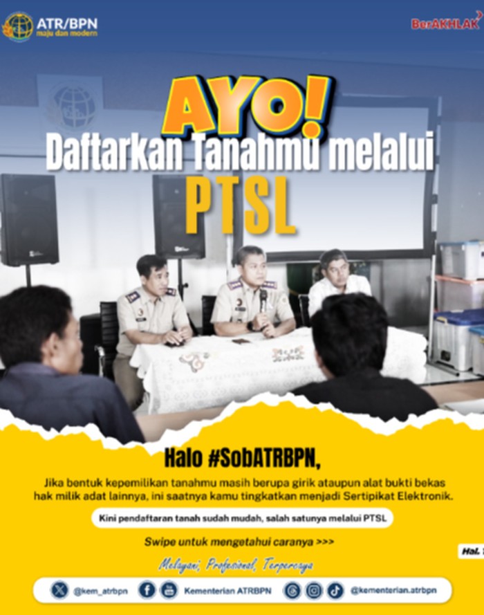 Cara daftar PTSL 2025. Cara daftar PTSL 2025.