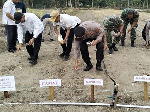 Dukung Ketahanan Pangan, Polisi Tanam Jagung Pipil di Kuansing