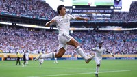 Momen Gonzalo Garcia merayakan gol Real Madrid ke gawang Juventus di babak 16 besar. (Foto: REUTERS/Hannah McKay)