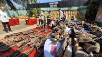614 Senjata Api Rakitan Dimusnahkan Polda Sumsel