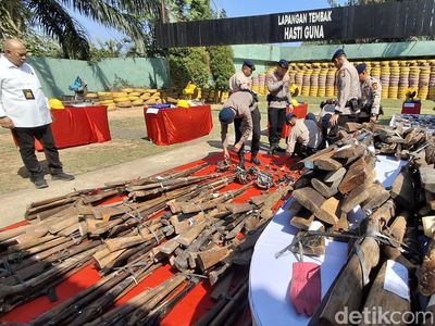 614 Senjata Api Rakitan Dimusnahkan Polda Sumsel