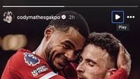 Cody Gakpo mengungkapkan rasa sayangnya kepada mendiang Diogo Jota yang kerap jadi tandemnya di lini depan Liverpool. (Foto: Dok. Instagram/@codymathesgakpo)