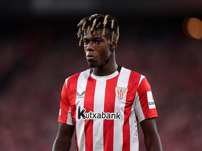 Athletic Bilbao's Nico Williams during the UEFA Europa League semi-final first leg match at the San Mames Stadium, Bilbao, Spain. Picture date: Thursday May 1, 2025. (Photo by Bradley Collyer/PA Images via Getty Images)